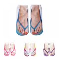 thumbnail image 4 of 3D Pattern Manicure Print Socks Flip Flop Funny Hidden Running Socks Women Personalized Low Cut Ankle, 4 of 5