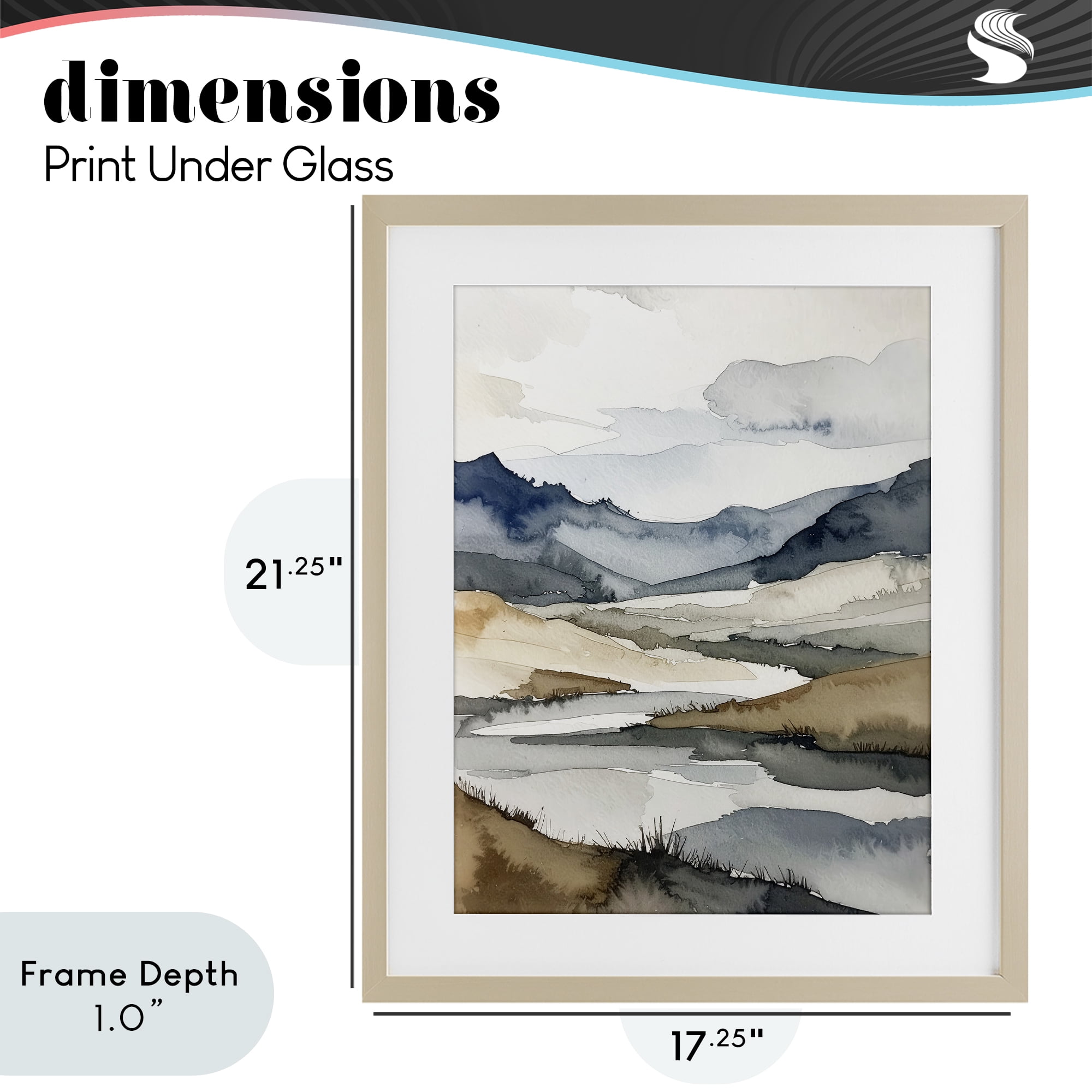 Stupell Industries Flow Of Water River Birch Framed Print Under Glass, design by Alonza Saunders