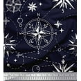 thumbnail image 1 of Soimoi Blue Rayon Fabric Direction Compass Nautical Print Fabric by Yard 42 Inch Wide, 1 of 5