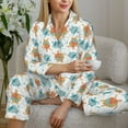 thumbnail image 4 of Goofa Sea Turtle Printed Women’s 2 Piece Pajama Set Super,Pajamas Women's Long Sleeve Sleepwear Soft Button Down Loungewear Pjs Lounge Set Nightwear-XX-Large, 4 of 9