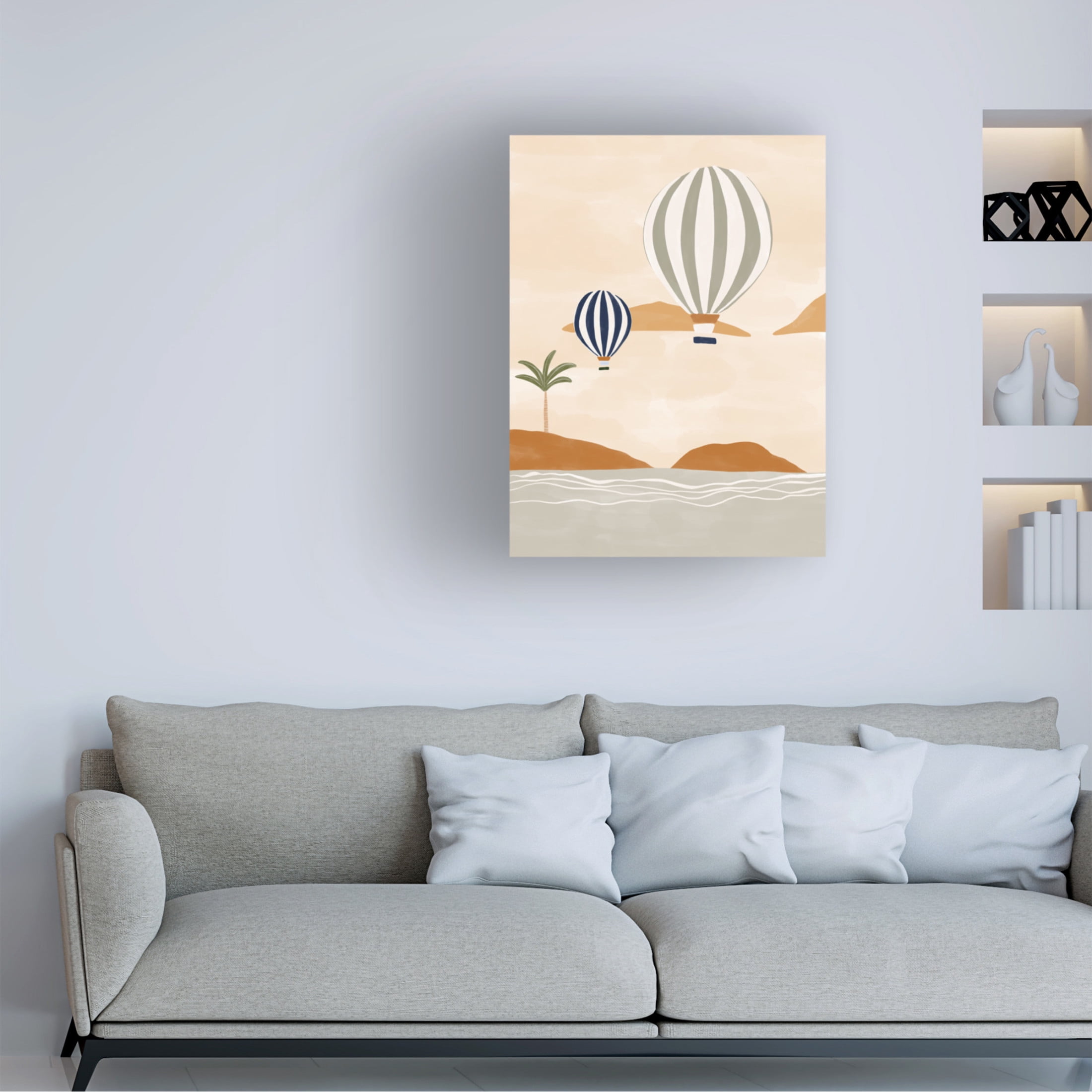 Trademark Fine Art Ivy Green Illustrations Airballoons In Dessert Canvas Wall Art