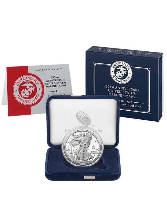 Collectible 2025-P $1 1-oz Proof American Silver Eagle Marine Corps Privy w/ Box, OGP