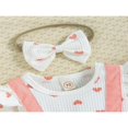 thumbnail image 4 of Bébé Filles 2Pcs Automne Tenues à Manches Longues Coeur Romper Bretelles Robe + Bandeau Ensemble, 4 of 9