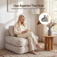 thumbnail image 4 of Home Folding Sofa Bed, Portable Boneless Convertible Floor Couch for Adult W/Pillow Sleeper Sofa & Back Support, Foldable Chair Bed Mattress Comfort Floor Sofa Sleeper for Living Room,Beige,Single, 4 of 9