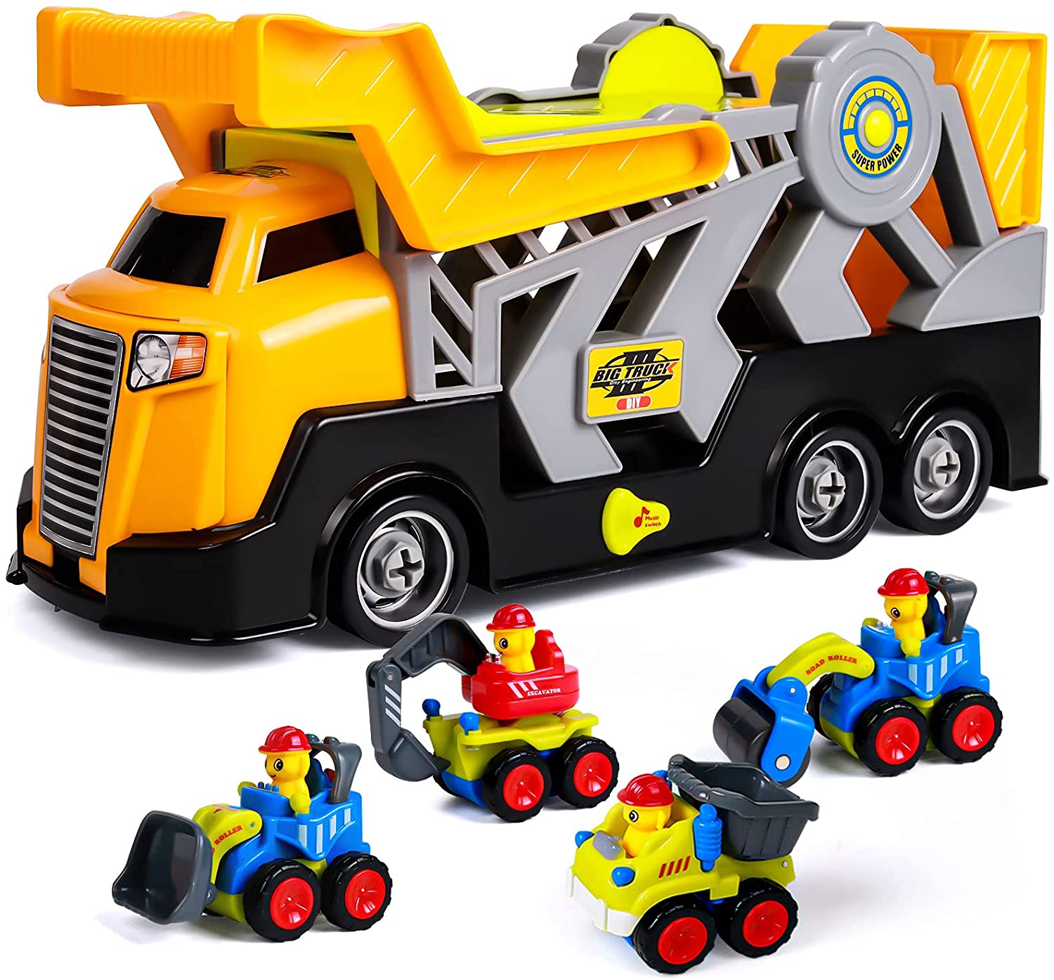 Construction Truck Toys Engineering Vehicles Set, Transport Truck