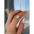 thumbnail image 6 of 3.00Ct Elongated Cushion Cut Moissanite Engagement Ring, Trellis Set, 14K White Gold, 6 of 7