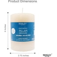 thumbnail image 3 of Hosley Ivory Unscented Pillar Candle 4" High Set of 4, Hand-Poured Candle Long Clean Burning, Ideal for Wedding Emergency Lanterns Spa Aromatherapy Party Reiki Candle Gardens, 3 of 7