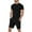 Black, variant on JIKNTTR Mens Short Sets 2 Piece Outfits Men's Short Sleeve T Shirt Summer Casual Holiday Solid Color Tshirts Tops Shorts Sports Suit Summer Beach Outfits