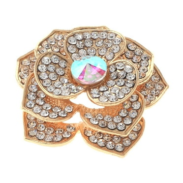 Crystal Flower Brooch
