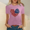 thumbnail image 2 of ATOYSOY Women's Causal July 4th Summer Tops Leopard Flag Graphic Independence Day Loose Short Sleeve Patriotic Shirts Saving Fashion Workout Retro Activewear Girls Pink XXXL, 2 of 5