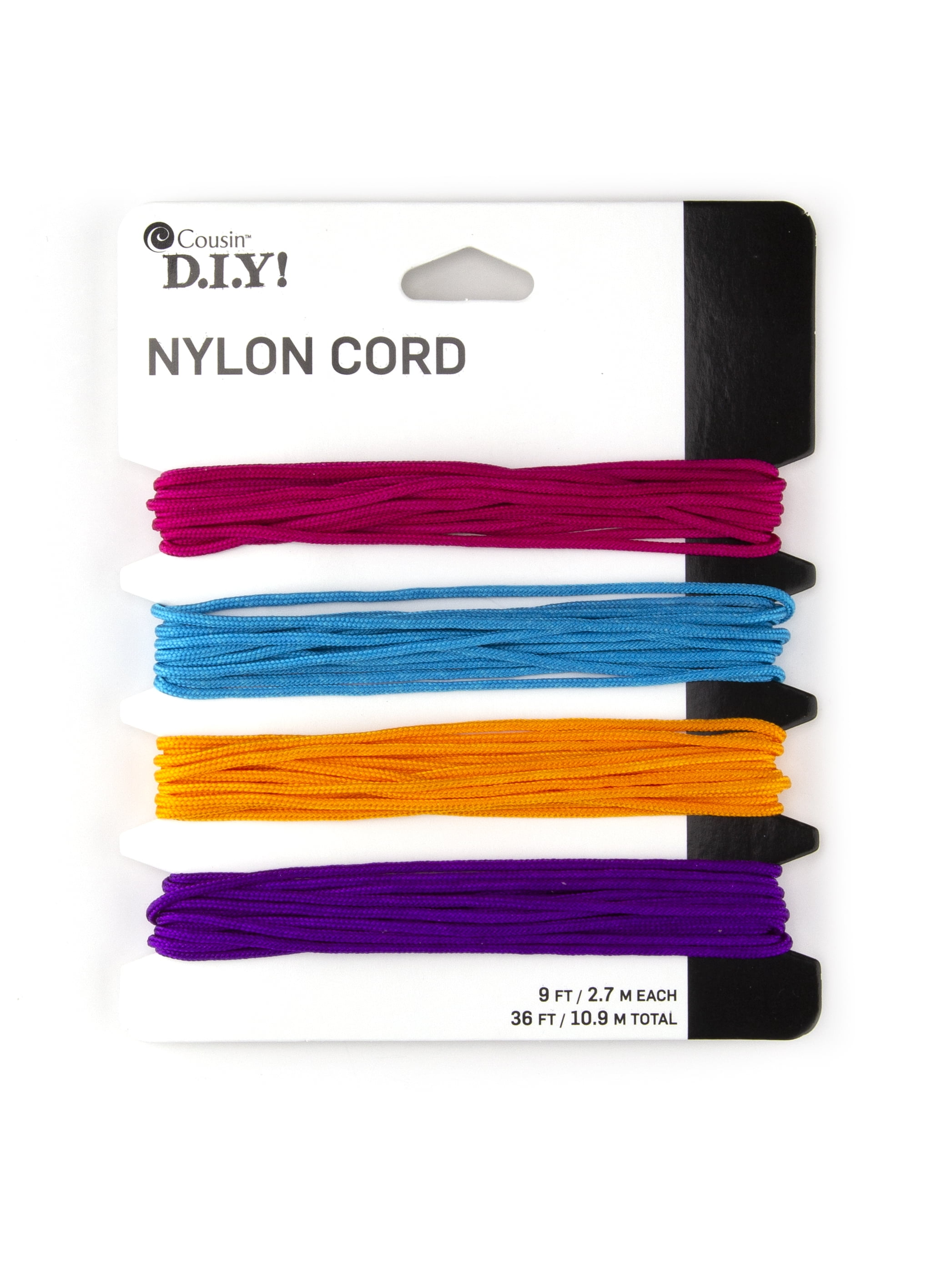 Cousin DIY Black & Brown Nylon Cord, Jewelry Stringing, 4 Piece, 36 feet 