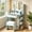 Blue, variant on ICEEIF Blue Makeup Vanity with Chair, Small Vanity Desk with Mirror & 3 Color Lights, Girls Vanity Set with Power Outlet for Small Space