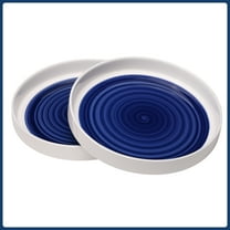 10-inch Porcelain Dinner Plate Set of 2 , Dishwasher & Microwave Safe , Blue