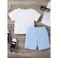 thumbnail image 5 of CARETOO Toddler Kids Boy Clothes Set Summer Beach Outfit Cotton Fabric Casual T-Shirt Shorts 2Pcs, 5 of 9