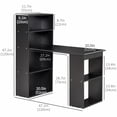 thumbnail image 2 of HOMCOM 47" Modern Black Computer Desk with Storage Shelves - Engineered Wood Writing Table Workstation for Home Office, Study, or Dorm Room, 2 of 7