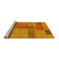 thumbnail image 2 of Ahgly Company Machine Washable Indoor Round Abstract Yellow Modern Area Rugs, 5' Round, 2 of 4