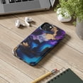 thumbnail image 2 of iPhone Tough Case - Purple Blue Gold White Marble Abstract Waves Elegant, 2 of 5