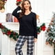 thumbnail image 4 of Pantalones de pijama para mujer Ropa de dormir Pijamas de cuadros escoceses de búfalo, 4 of 5