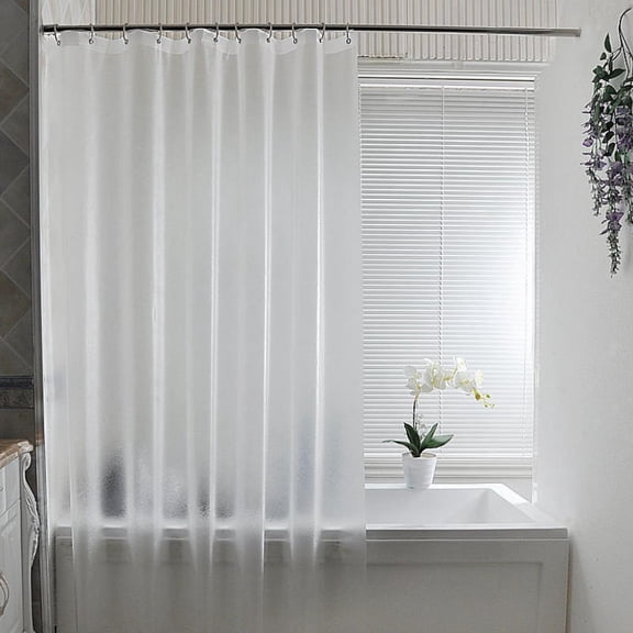 Silk-Like Translucent PEVA Shower Curtain Liner, 32''×72'' Waterproof Mildew Resistant Bathroom Curtain with Reinforced Grommets, Light Diffusing Privacy Shower Liner for Bathtub & Shower Stall