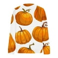 thumbnail image 4 of Odeerbi Halloween Pumpkin Witch Crewneck Sweatshirt for Women Vintage Retro Sweatshirts Printed Loose Fitting 2024 Long Sleeve Hoodless Sweatshirt Yellow, 4 of 5