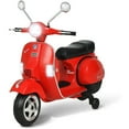 thumbnail image 1 of Uenjoy 6V Kids Ride On Electric Motorcycle Vespa Battery Powered Motor Bike with Auxiliary Wheels, LED Lights, Music, Loud Horns, Rearview Mirror, For Ages 3-6 - PX150 Red, 1 of 5
