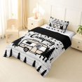 thumbnail image 2 of Catabedysis Simple Camper Twin Comforter Sets,Happy Camping Print Bedding Set For Boys,Multicolor,Black Reversible,2pcs,1 Comforter and 1 Pillowcase, 2 of 7