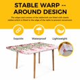 thumbnail image 4 of Valentine's Day Table Cloths for 6 Foot Rectangle Tables, Pink Red Roses Love Heart Eucalyptus Plaid Patio Waterproof Elastic Fitted Tablecloths, Washable Rectangular Table Cover for Camping, 4 of 8