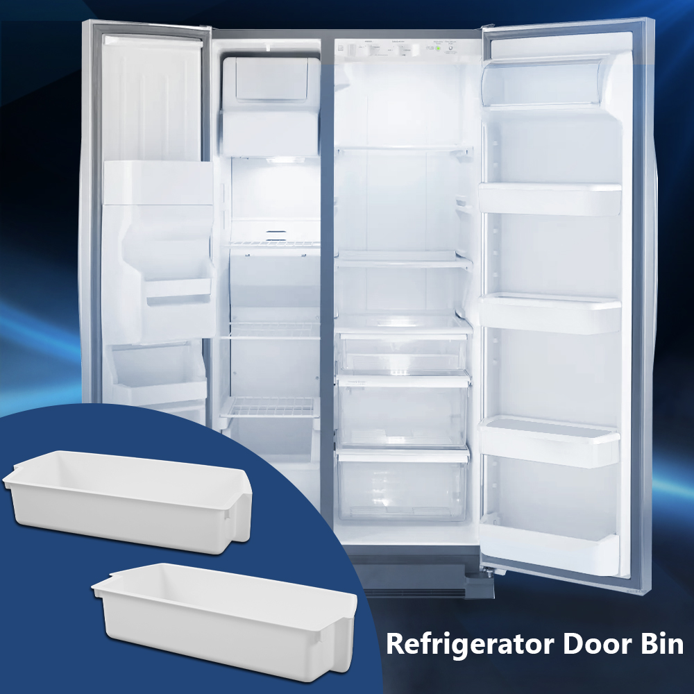 CROSSDESIGN 4 Packs White Shelf Bin Replacement Fit for Kenmore Whirlpool Refrigerator 218717