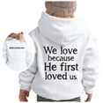 thumbnail image 4 of Teen Boys Hoodies Trust in the Lord Hoodies Cute Long Sleeves Loose Pullover Graphic Letter Print Sweatshirt Crop Tops Winter Clothes for Teens Boys Girls 5-6 Years, 4 of 4