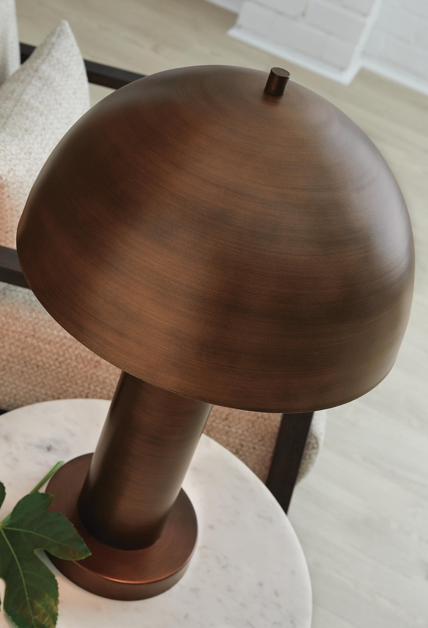 Signature Design by Ashley Wendfield Metal Table Lamp, Antique Copper Dome, Modern Accent Lighting