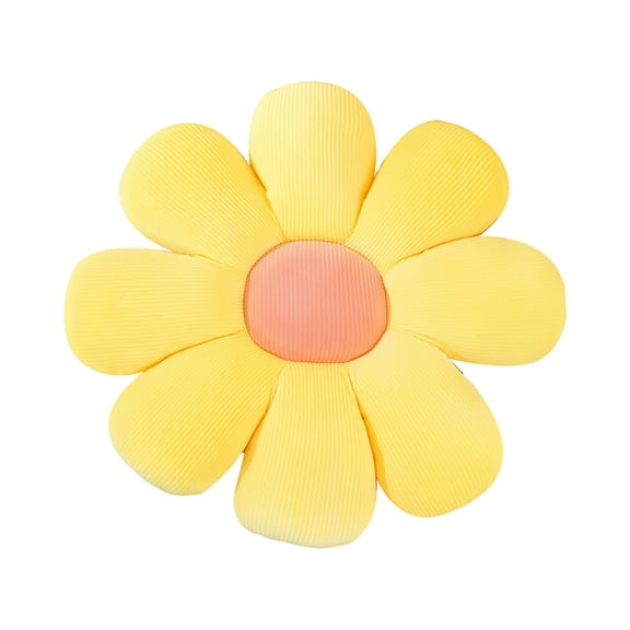 Desk Chair Cushion, 15 In, Yellow Floral Design, Round Seat Cushion, Pillow Decorative, Home Office Seating Support, 1 Pc