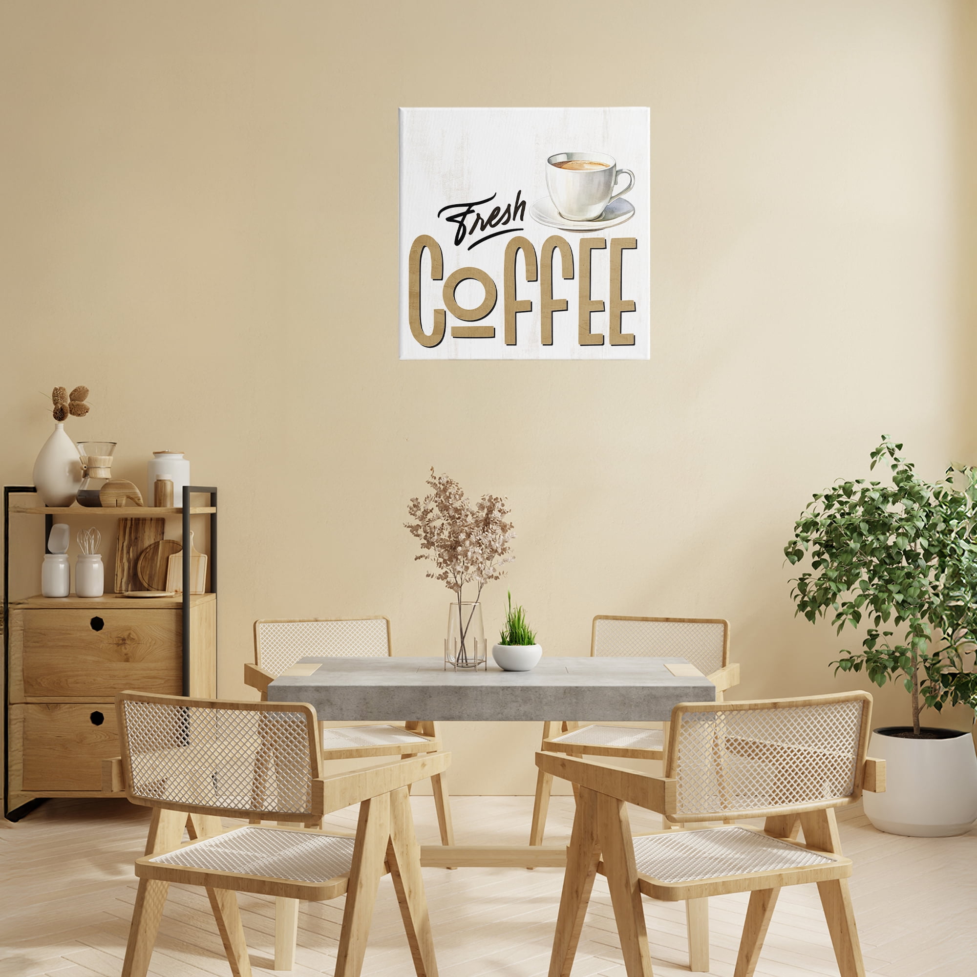 Stupell Industries Fresh Hot Coffee Canvas Wall Art, design by Kim Allen