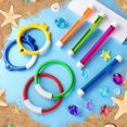 thumbnail image 4 of Juguetes de natación para buceo en piscina YUJUN, 18 piezas para niños con bolsa de almacenamiento, 4 of 7