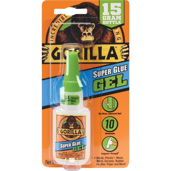 Gorilla Super Glue Gel, 15 Gram, Clear, (Pack of 6)