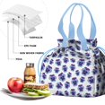 thumbnail image 4 of Pioneer Flower Floral Print Pattern Drawstring Lunch Bag Women - Drawstring Lunch Bag Insulated for Work Office - Stain-Resistant Large Lunchbags for Women with Multi-Pockets, 4 of 6