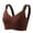 Brown., variant on HBGVBA Womens Comfortable Bras V Neck Wide Strap Solid Color Wireless Everyday Support Bra