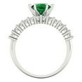 thumbnail image 4 of Clara Pucci 14K White Gold 1.66 Simulated Emerald Engraveable Engagement Ring + Wedding Band Set, 4 of 7