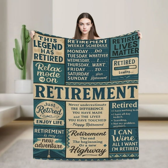 Happy Retirement Gifts for Women Men, Retirement Blanket 2025, Retirement Gifts, FarewellGoing Away Gifts for Coworker Leaving, Best Retirement Gifts for Woman Man 50x40