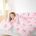 thumbnail image 3 of Erosebridal Kawaii Pink Ribbon Bowknot Girl Twin Bedding Sets 7-Piece,Teens Kids Love Heart Letter Monogrammed J Bedding Comforter Set,Pink Reversible, 3 of 6