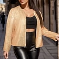 thumbnail image 2 of DHFJKG Jackets For Women Sparkly Sequined Cardigan Plus Size Open Front Long Sleeve Cropped Jacket Carnival Trendy Outerwear, 2 of 5