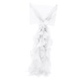 thumbnail image 3 of DOLITY Wedding Chair Bows Chiffon Bonnet Chair Cover Ruffles Chair Covers Chair Sashes White, 3 of 9