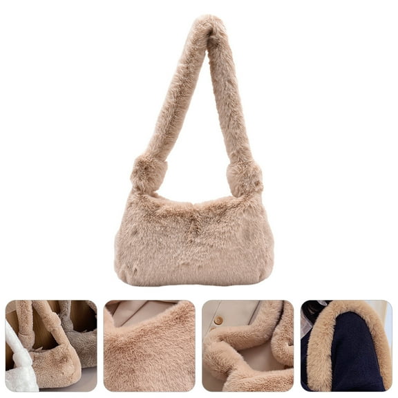 TABLZONE Elegant Sling Bag for Women Plush Khaki 1Pack Daily Use
