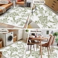 thumbnail image 6 of 3x5 Area Rugs, Sage Green Flower Non-Skid Rubber Backing Large Rectangle Rugs - Living Room Bedroom Home Office, Vintage Country Rose Leaf Floral Indoor Floor Mat Carpets Washable Rug, 6 of 9