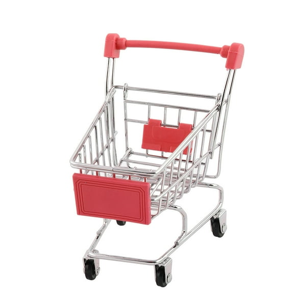 Ornament Size Unique BargainsMini Supermarket Shopping Handcart Trolly Cart  Container Red