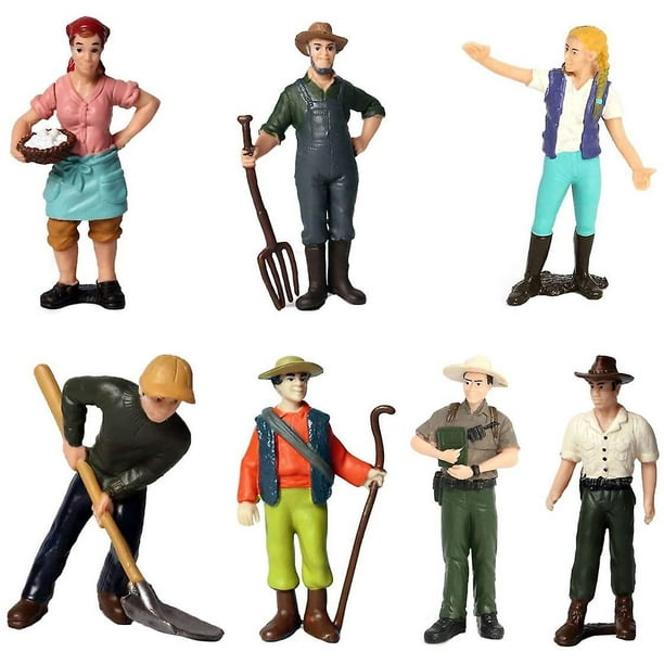 Set de Figuras de Personajes de Granja YONGSHENG 3 Pulgadas 9 Figuras de Granjero