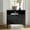 black, variant on 2-Drawer Modern End Tables with Rear Charging Station V-shaped Design Matal Legs for Living Room Black