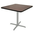thumbnail image 4 of Hampden Furnishings Bennet Collection Steel Frame 36" Square Top, X Base, 30" Height, Cafe Table Grey Frame/Mahogany Top, 4 of 5
