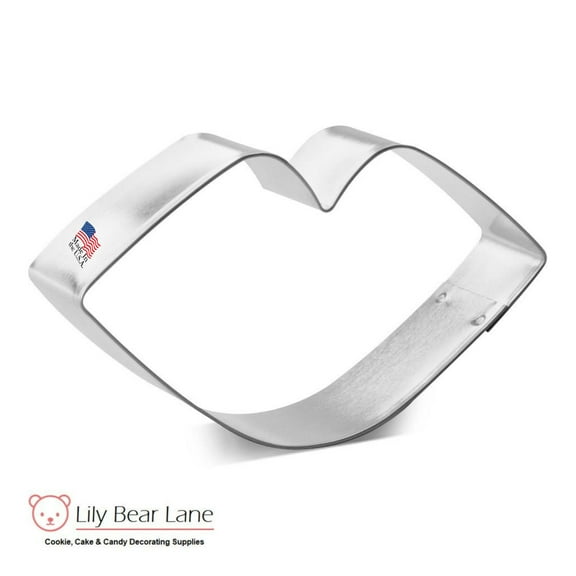 Lipstick Kiss Cookie Cutter By Lily Bear Lane 4 in B1508 - Foose Cookie Cutters - USA Tin Plated Steel