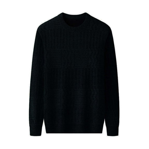 GBSYEWXS Men Pullover Sweaters Long Sleeve Pullover Solid Color Autumn Black Crew Neck Sweater