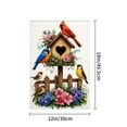 thumbnail image 4 of JOOCAR Linen Garden Flag with Birds and Birdhouse for Spring Summer Home Outdoor Garden Yard Door Decor 12x18 inch, 4 of 5